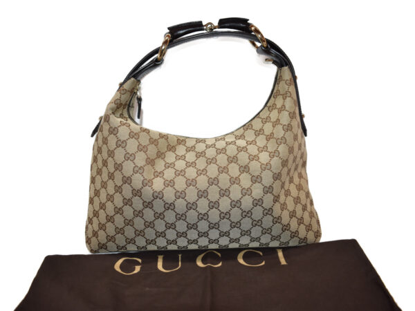 imgrc0086277496 Gucci Horsebit Half Shoulder Bag Brown Canvas