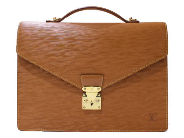 imgrc0086277964 Louis Vuitton Serviette Conseil Epi Leather Briefcase Brown