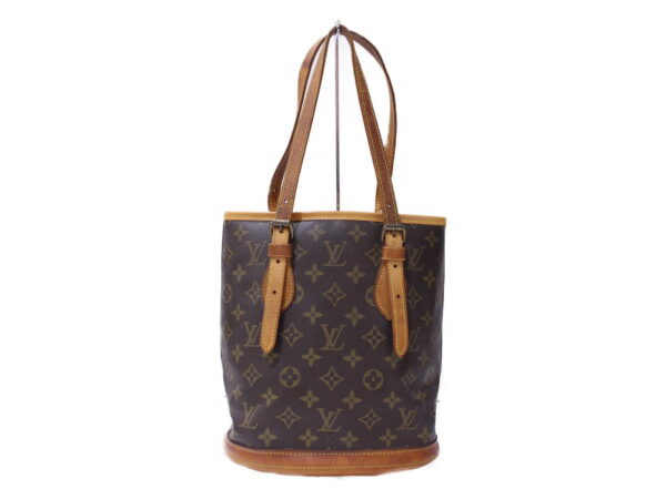 imgrc0086354536 Louis Vuitton Petit Bucket PM Monogram Canvas Shoulder Bag Brown