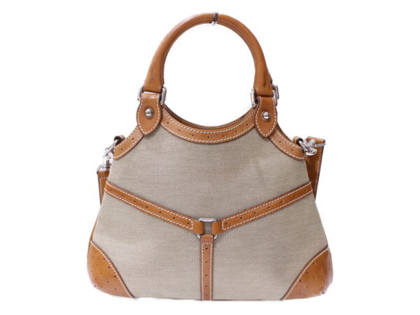 imgrc0086492691 Gucci Interlocking G Sherry Line Canvas Leather Shoulder Bag Beige