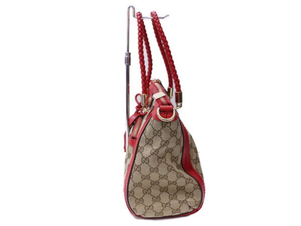 imgrc0086494517 Gucci 2WAY Canvas Leather Shoulder Bag Beige Red