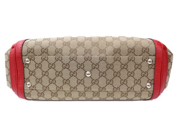 imgrc0086494518 Gucci 2WAY Canvas Leather Shoulder Bag Beige Red