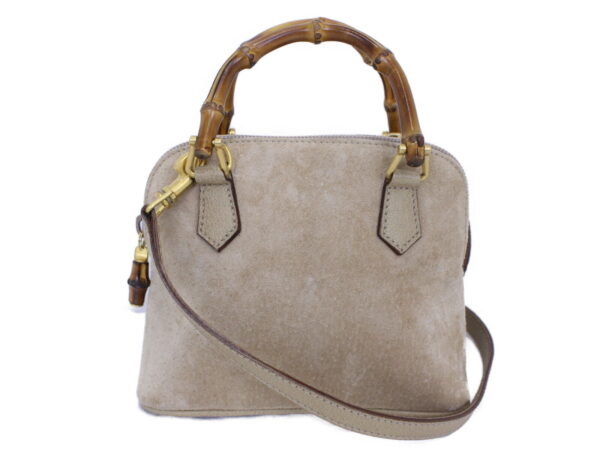 imgrc0086521383 Gucci Bamboo Suede Leather 2WAY Shoulder Bag Beige