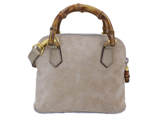 imgrc0086521384 Gucci Bamboo Suede Leather 2WAY Shoulder Bag Beige