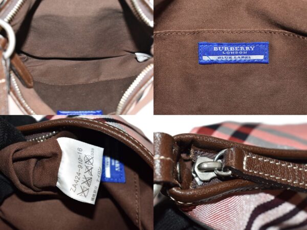 imgrc0086547499 Burberry Blue Label Nylon Leather Crossbody Bag Wine Red