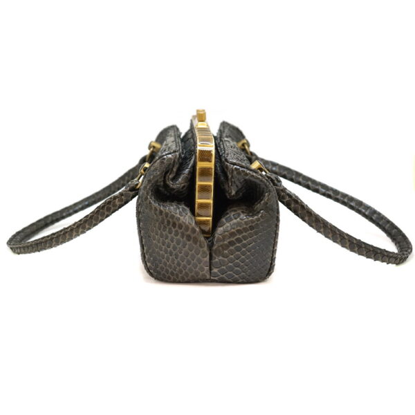 imgrc0086551777 Bottega Veneta Python Handbag Snake Leather Black