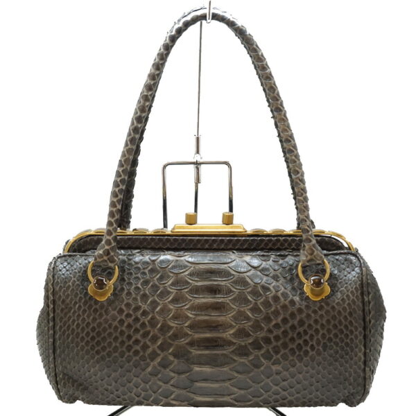 imgrc0086551778 Bottega Veneta Python Handbag Snake Leather Black