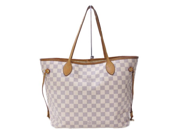 imgrc0086587581 Louis Vuitton Neverfull MM Damier Azur Tote Bag Brown