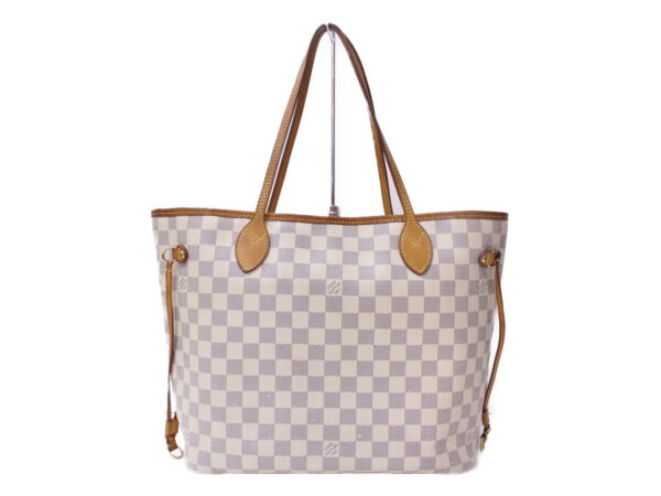 imgrc0086587582 Louis Vuitton Neverfull MM Damier Azur Tote Bag Brown