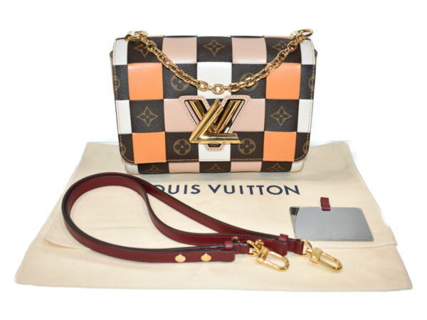 imgrc0086616682 Louis Vuitton Twist MM 2WAY Bag Leather Brown Beige Orange