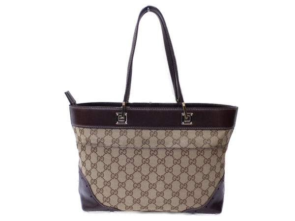 imgrc0086668082 Gucci GG Canvas Tote Bag Beige Brown