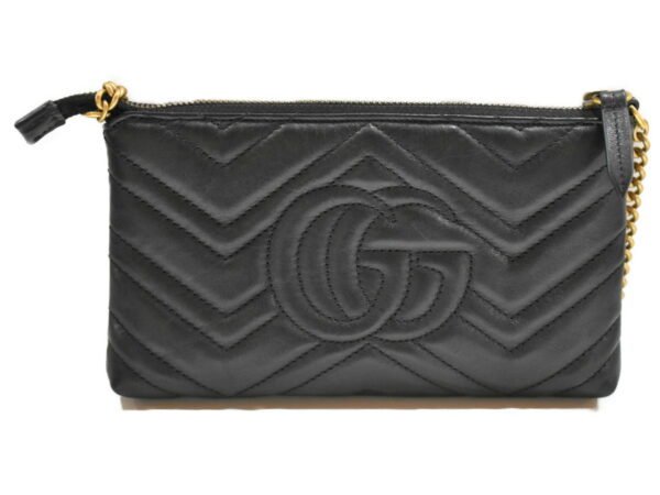 imgrc0086770446 Gucci GG Marmont Chain Wallet Leather Black