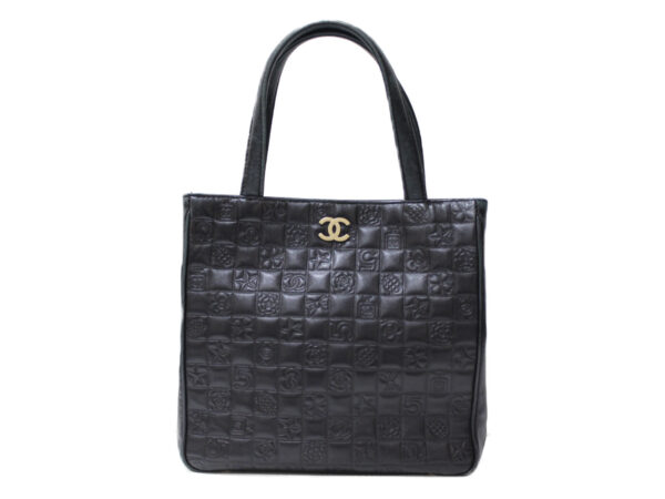 imgrc0086876509 Chanel Icon Line Tote Leather Black