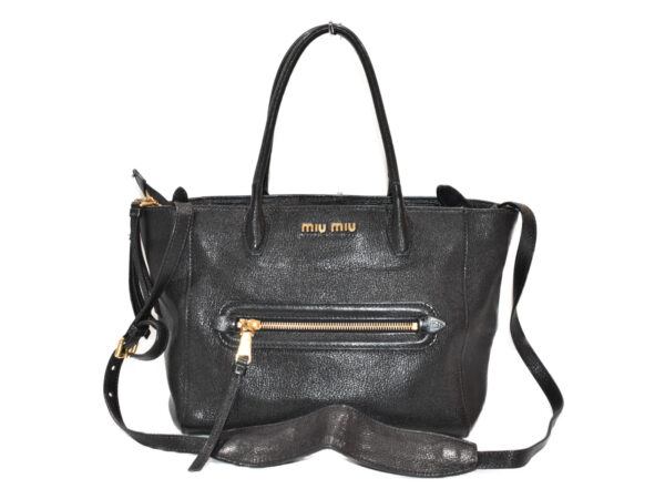 imgrc0086921361 Miu Miu 2WAY Handbag Shoulder Bag Leather Black