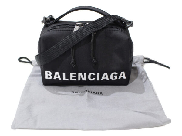 imgrc0086930973 Balenciaga Nylon Mini Shoulder Bag Black