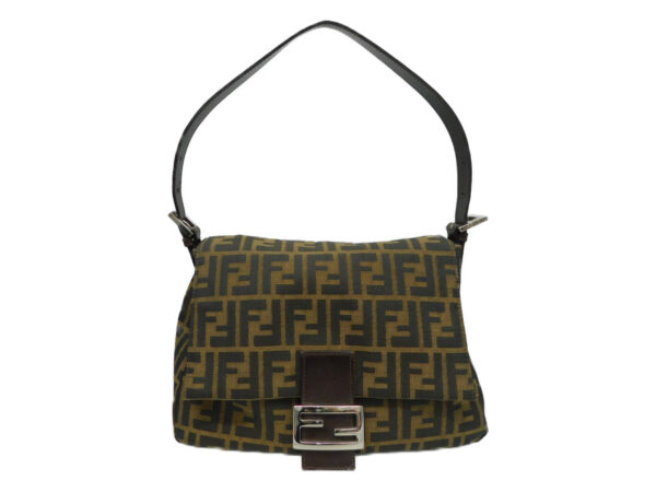 imgrc0086949288 Fendi Zucca Pattern Handbag Shoulder Bag Canvas Leather Brown