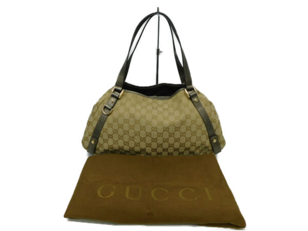 imgrc0086949503 Gucci GG Canvas Tote Bag Leather Beige