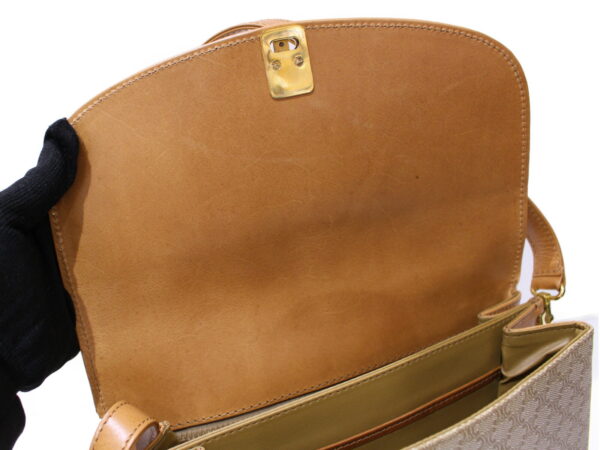 imgrc0087000531 Celine Macadam Leather Shoulder Bag Beige Brown