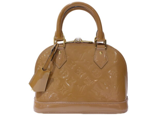 imgrc0087051529 Louis Vuitton Alma BB Vernis Leather Handbag Beige