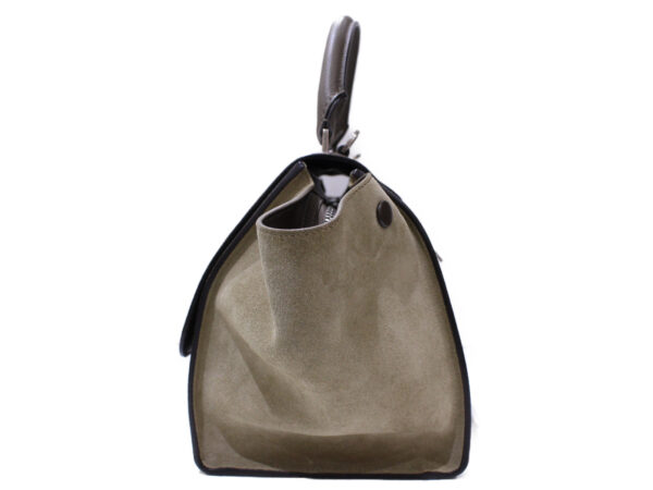 imgrc0087064778 Celine Trapeze Leather Suede Shoulder Bag Handbag Gray Beige