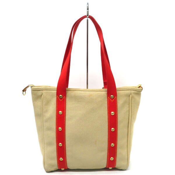 imgrc0087067483 Louis Vuitton Hippo MM Antigua Canvas Tote Bag Beige Red