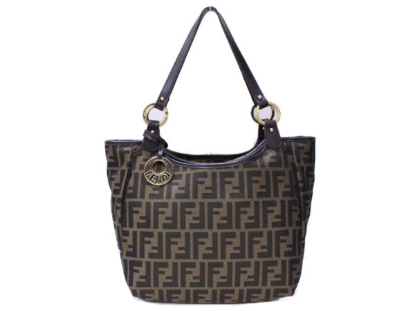 imgrc0087085931 Fendi Shoulder Tote Bag Zucca Pattern Brown