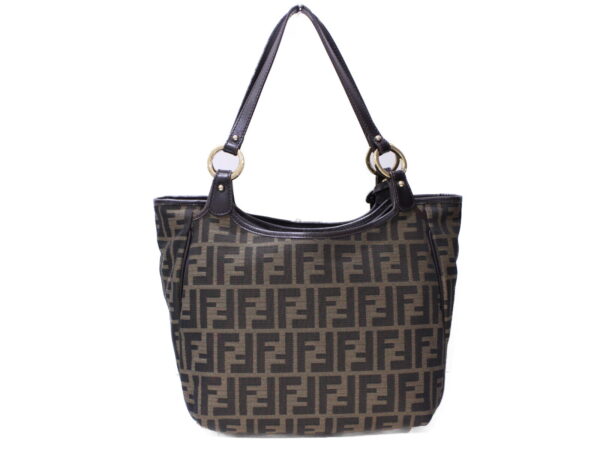 imgrc0087085932 Fendi Shoulder Tote Bag Zucca Pattern Brown