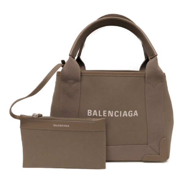 imgrc0087114904 Balenciaga Blue Cabas XS Canvas Leather Tote Bag Beige Black