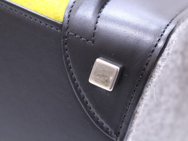 imgrc0087133805 Celine Luggage Micro Leather Felt Handbag Yellow Gray Black