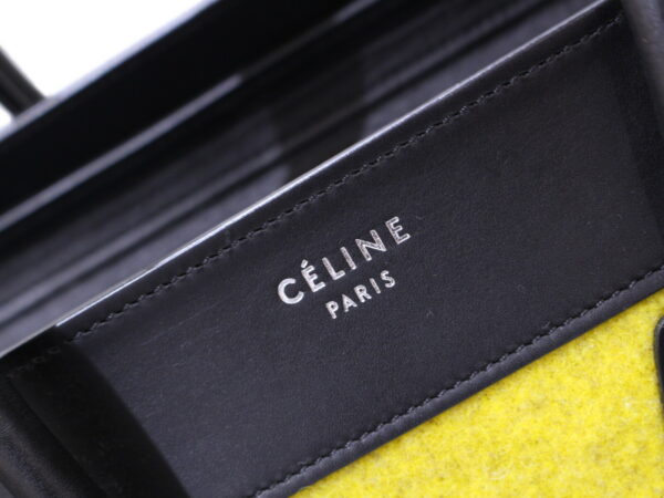 imgrc0087133812 Celine Luggage Micro Leather Felt Handbag Yellow Gray Black