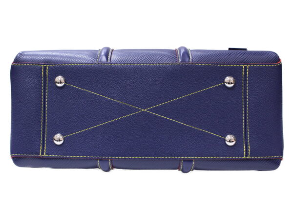 imgrc0087147661 Louis Vuitton Soufflot NV MM Epi Leather Handbag Indigo Coquelicot