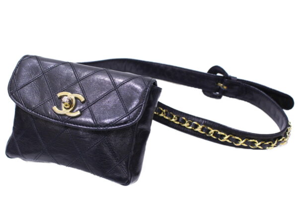 imgrc0087166470 Chanel Lambskin Waist Pouch Black