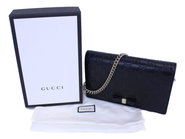 imgrc0087211378 Gucci Guccisima Chain Wallet Shoulder Bag Black