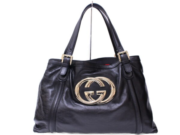 imgrc0087253085 Gucci Leather Tote Bag Black