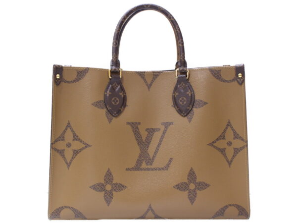 imgrc0087263262 Louis Vuitton On The Go MM Giant Reverse Tote Bag Brown