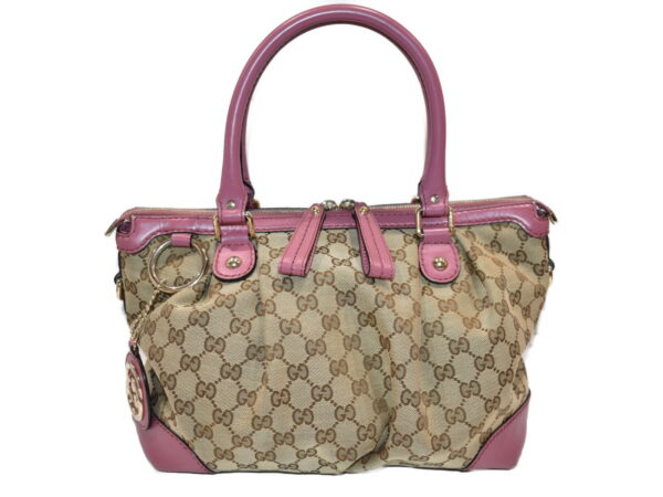 imgrc0087404001 Gucci Sookie 2WAY Bag Canvas Leather Beige Pink