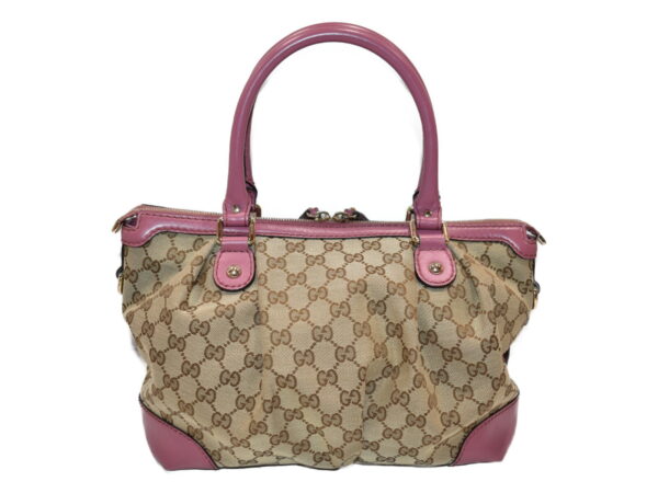 imgrc0087404002 Gucci Sookie 2WAY Bag Canvas Leather Beige Pink