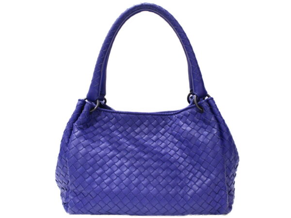 imgrc0087448011 Bottega Veneta Parachute Intrecciato Leather Handbag Blue