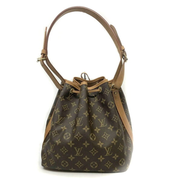 imgrc0087457656 Louis Vuitton Petit Noe Monogram Drawstring Shoulder Bag Brown