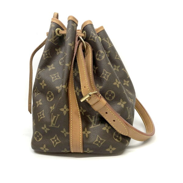 imgrc0087457657 Louis Vuitton Petit Noe Monogram Drawstring Shoulder Bag Brown