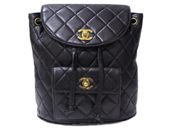 imgrc0087553646 Chanel Matelasse Lambskin Backpack Black