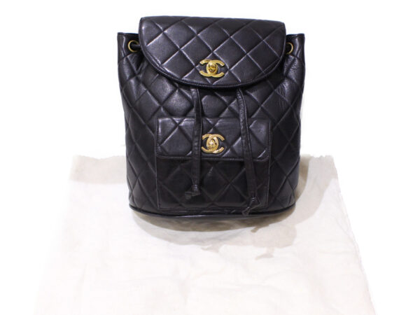 imgrc0087553668 Chanel Matelasse Lambskin Backpack Black