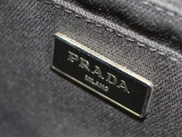 imgrc0087554241 Prada Kanapa Handbag Canvas Cow Pattern Black Ivory