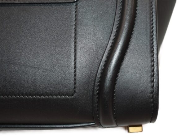 imgrc0087570221 Celine Luggage Micro Shopper Leather Handbag Black