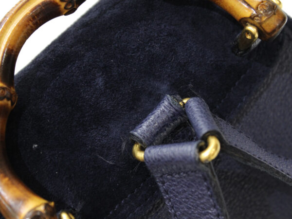 imgrc0087654019 Gucci Bamboo Suede Leather Backpack Navy