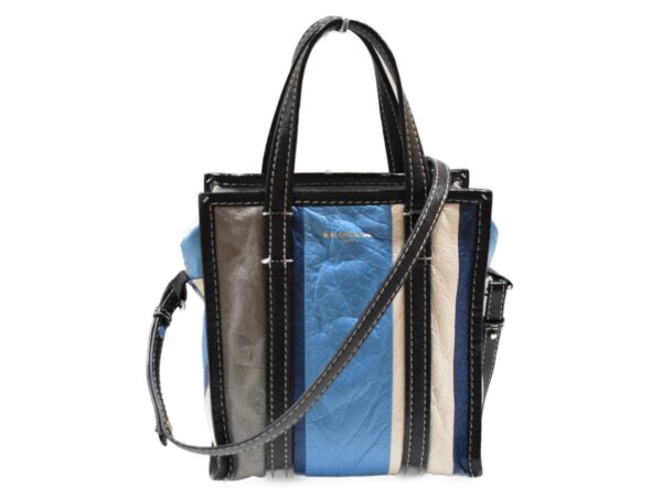 imgrc0087753495 Balenciaga Bazaar Shopper Leather 2WAY Bag Blue