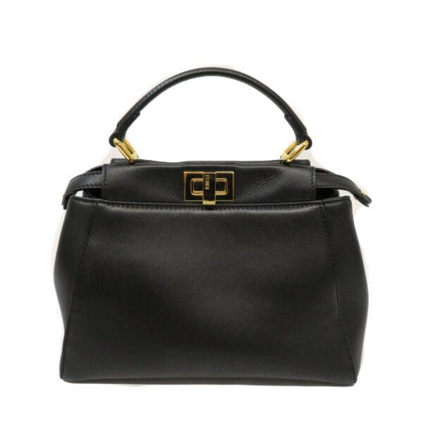 imgrc0087773715 Fendi Peekaboo Mini Shoulder Bag Nappa Leather Black