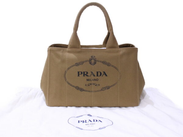 imgrc0087837071 Prada Kanapa Handbag Canvas Beige