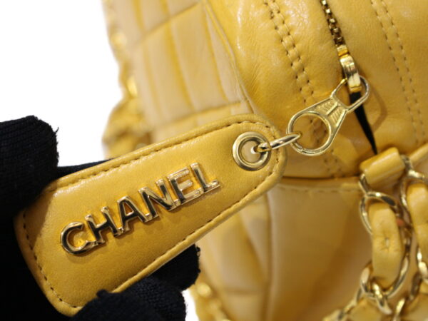 imgrc0087837192 Chanel Double Chain Handbag Matelasse Lambskin Yellow