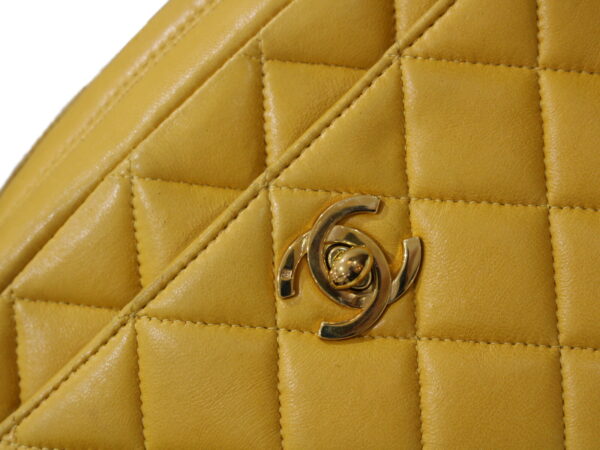 imgrc0087837193 Chanel Double Chain Handbag Matelasse Lambskin Yellow